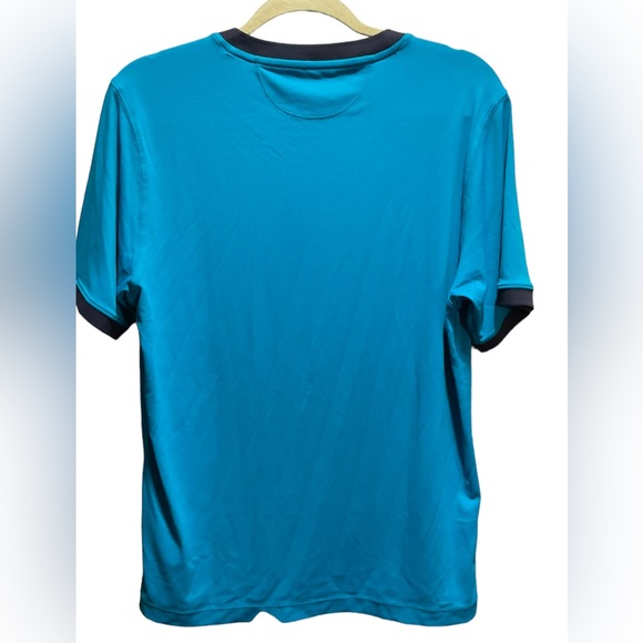 ** RHÔNE Blue Ringer Henley Shirt - Picture 4 of 10